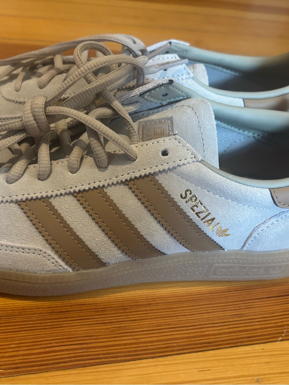 adidas Spezial Suede Sneakers - Light Gray with Tan Stripes